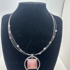 Elegant Pink and Silver Necklace
